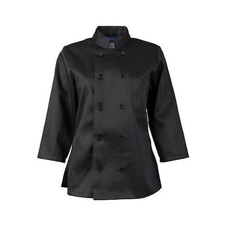 KNG 2XL Women's Black 3/4 Sleeve Chef Coat 18742XL